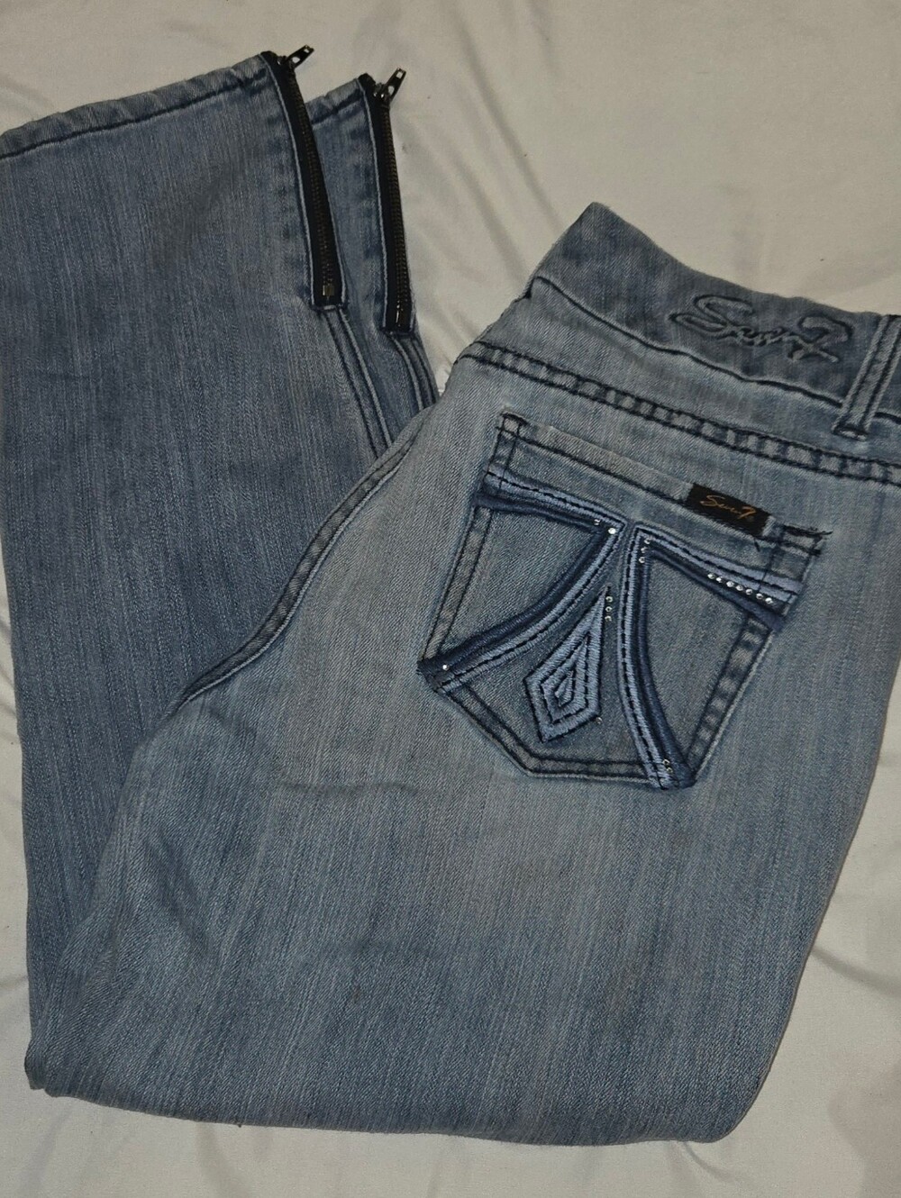 Seven 7 Jeans Light Blue Cropped Ankle Jeans Sz 8